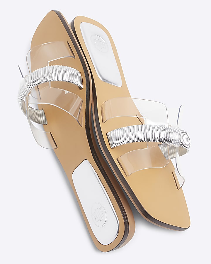 Silver Perspex Cut Out Sandals