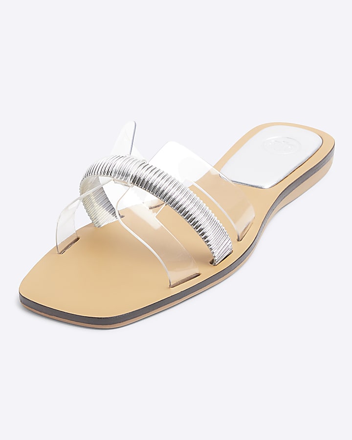 Silver Perspex Cut Out Sandals