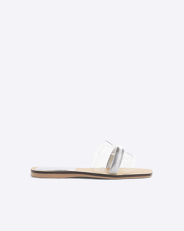 Silver Perspex Cut Out Sandals