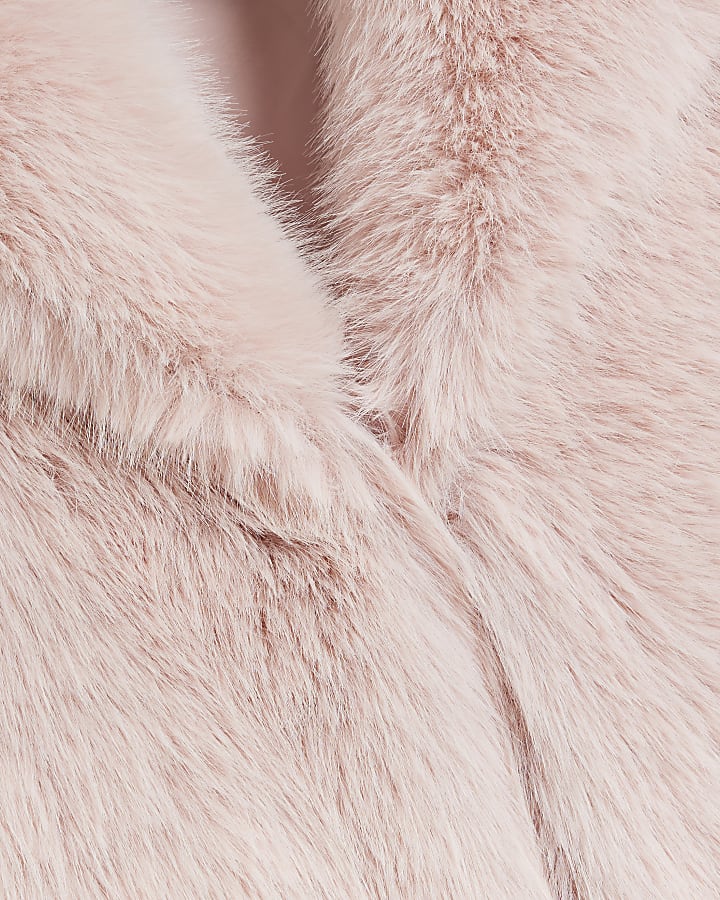 Pink Faux Fur Maxi Coat