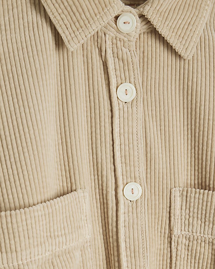 Beige Relaxed Corduroy Shirt