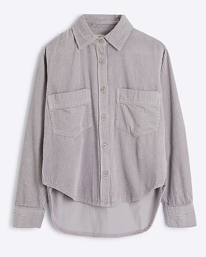 Grey Relaxed Corduroy Shirt