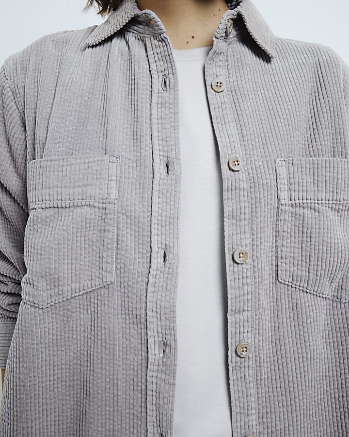 Grey Relaxed Corduroy Shirt