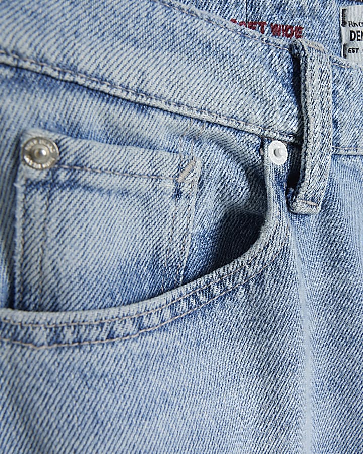 Light Blue mid rise soft wide leg jeans