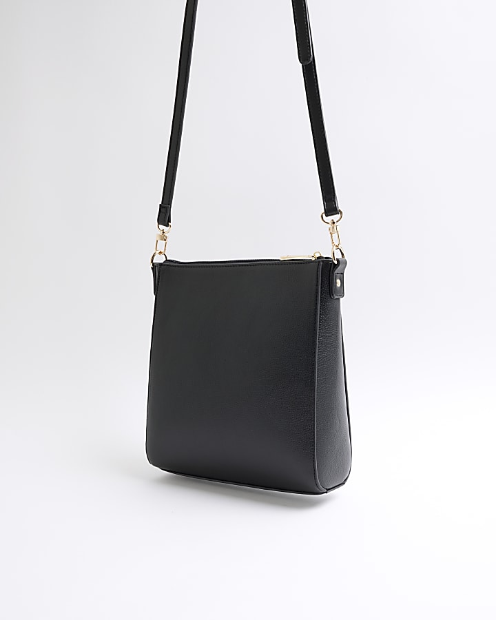 Black lock hardware cross body bag