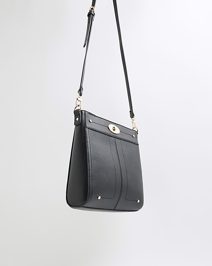 Black lock hardware cross body bag