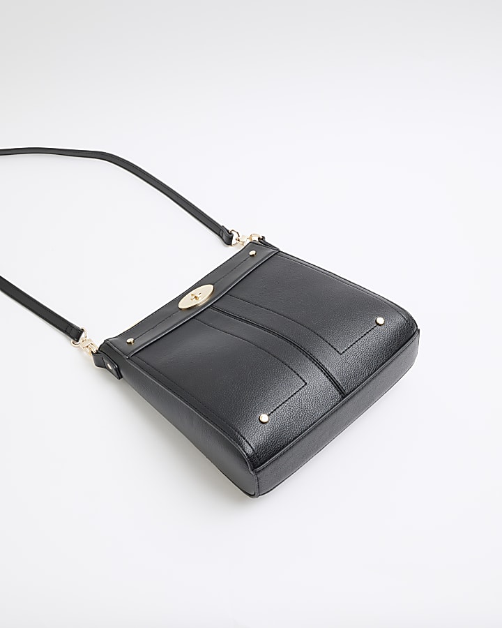 Black lock hardware cross body bag