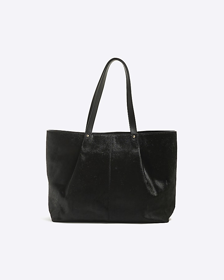 Black Leather Shopper Bag