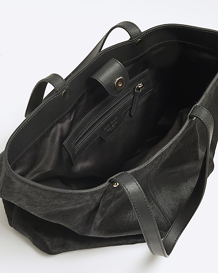 Black Leather Shopper Bag