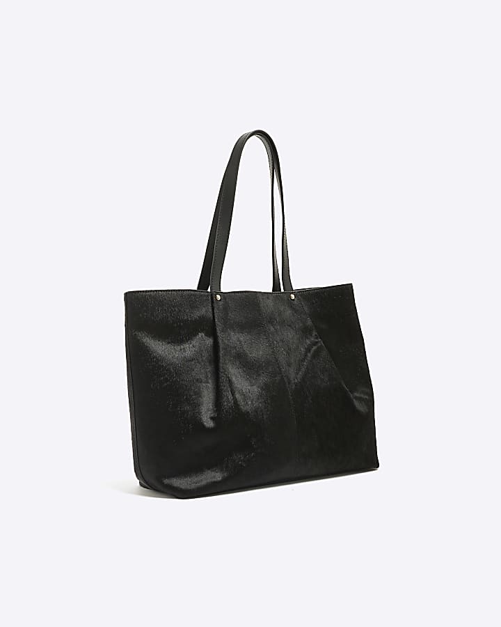 Black Leather Shopper Bag