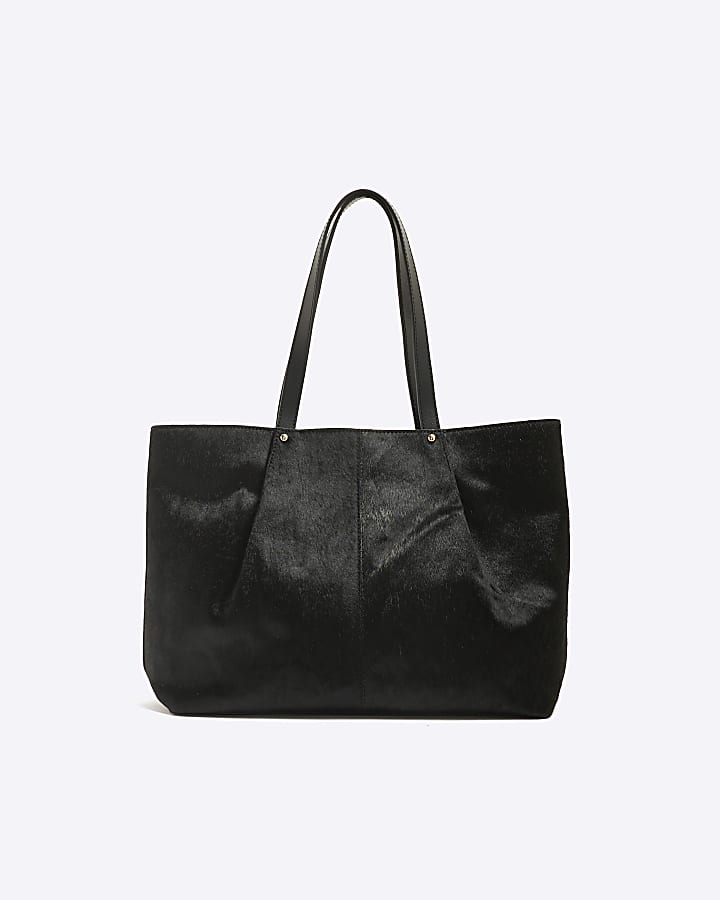 Black Leather Shopper Bag