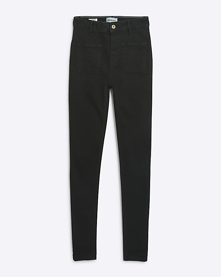 Black High Waisted pocket super skinny jeans