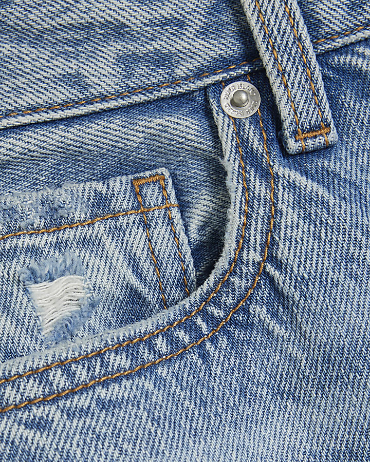 Blue Relaxed Straight Fit Jeans