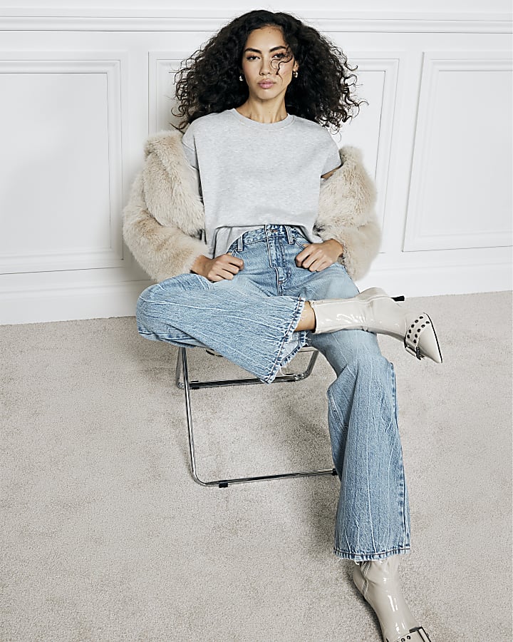 Blue Relaxed Straight Fit Jeans