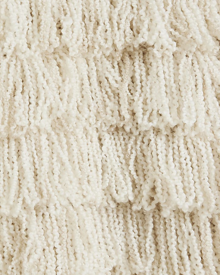 Cream Fringe Knit Jumper