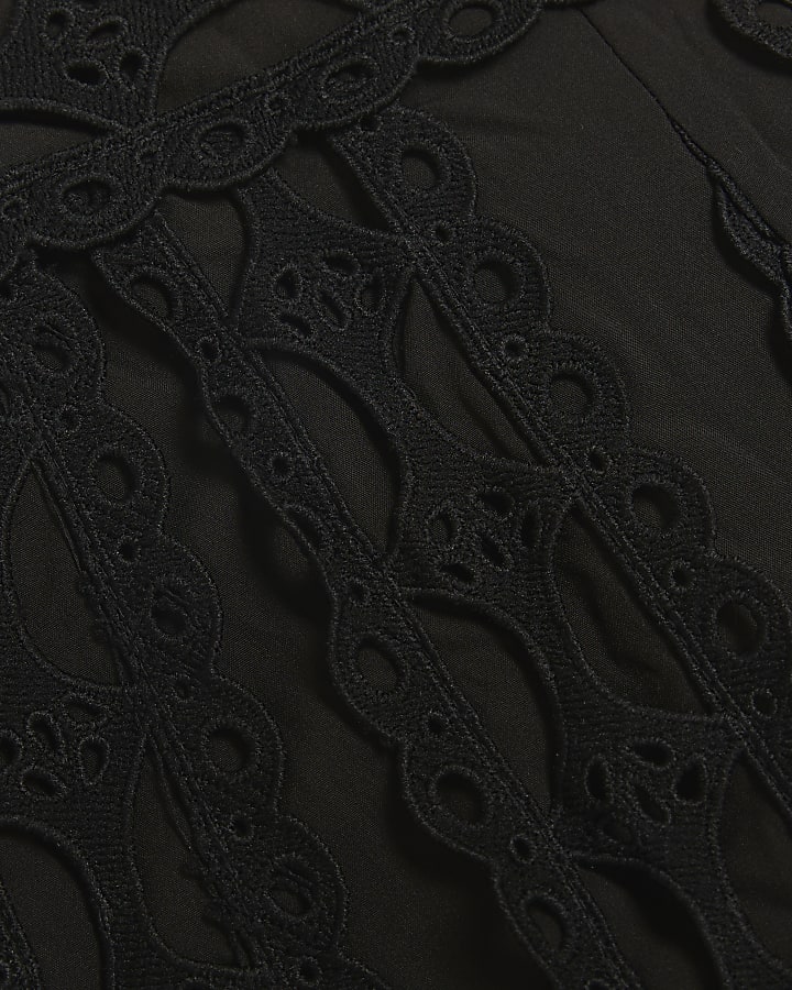 Black Lace Cutwork Shorts