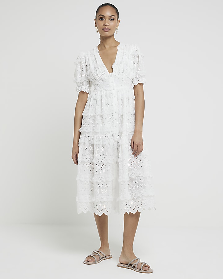 River island wrap dress with lace detail sales
