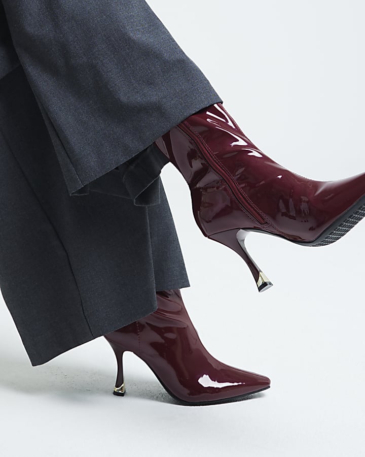 Burgundy sock booties hotsell