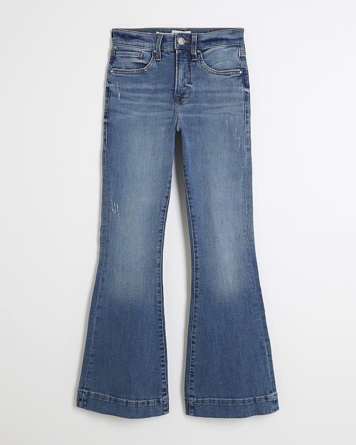 Petite Blue tummy hold flared jeans