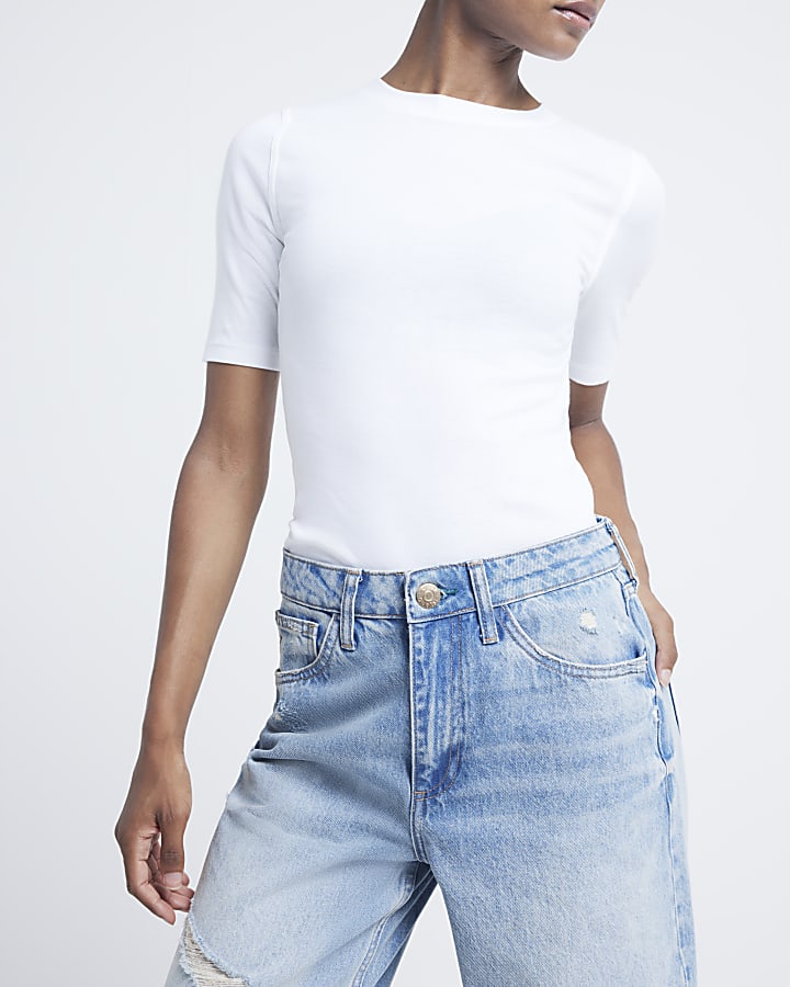 White Short Sleeve Plain T-Shirt