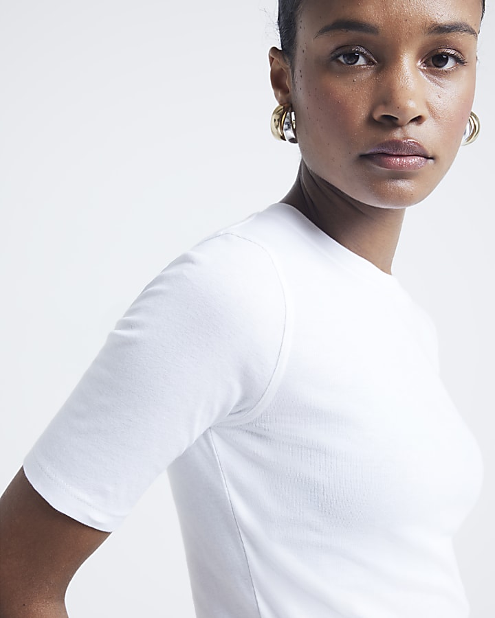 White Short Sleeve Plain T-Shirt