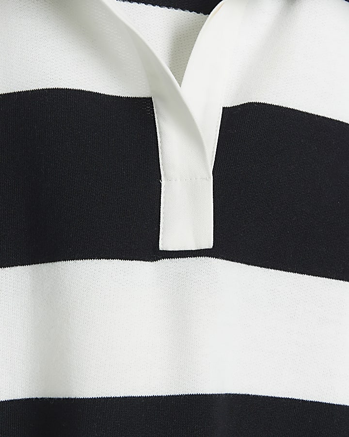 Black stripe polo t-shirt