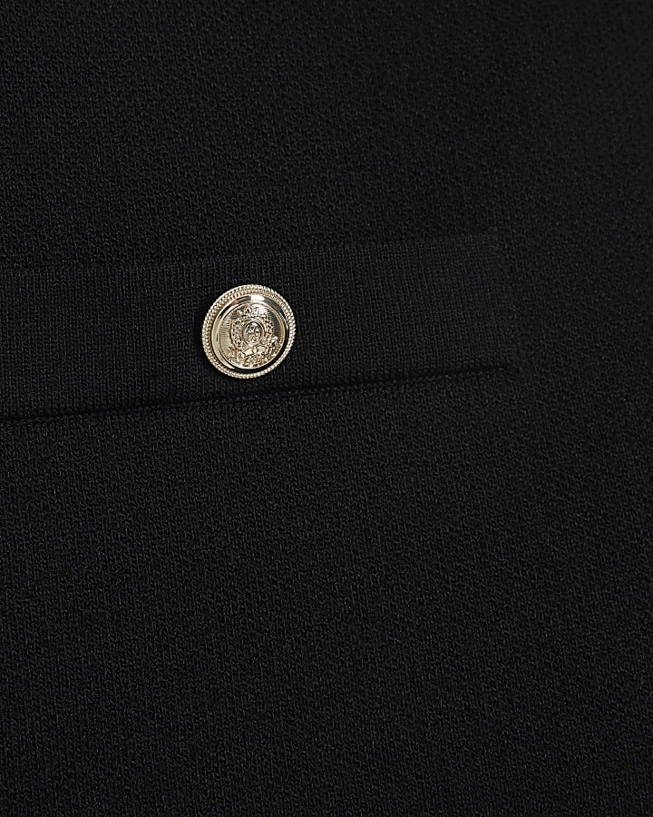 Petite black button up cardigan