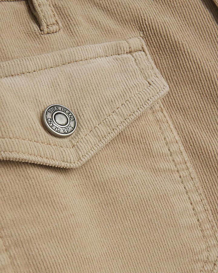 Beige Corduroy Flared Jeans