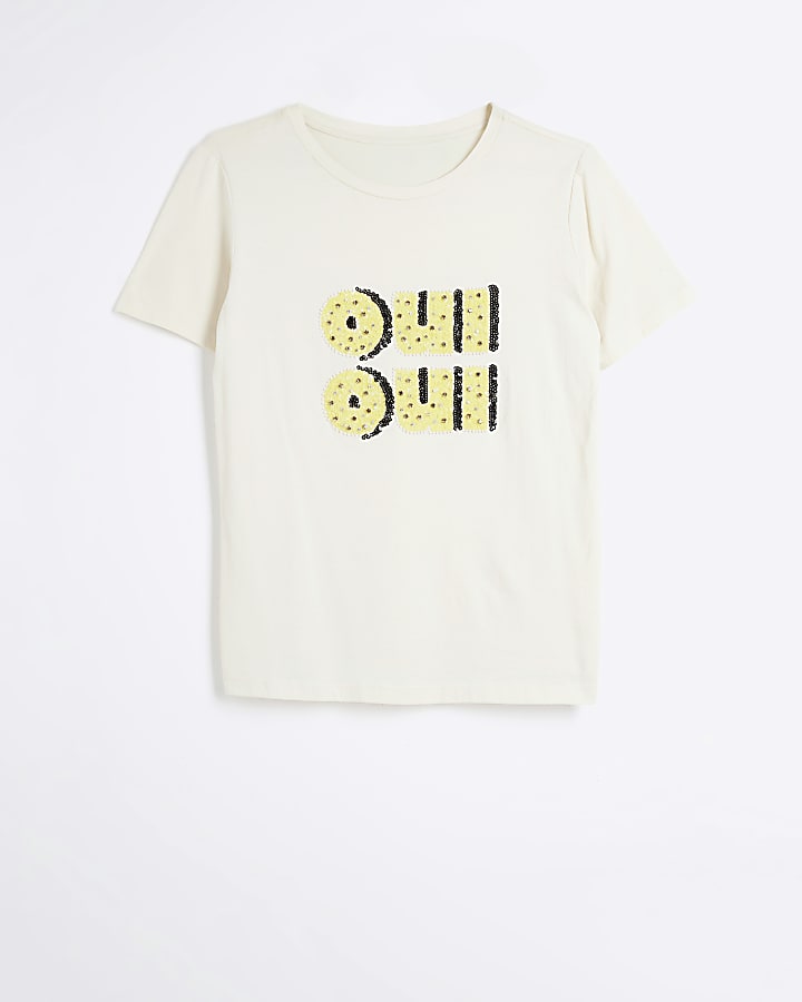 White Oui Oui Embellished Graphic t-shirt