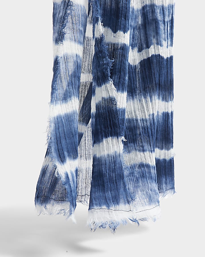 Blue tie dye lightweight scarf