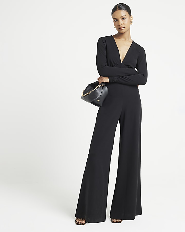 Plunge wide leg jumpsuit online