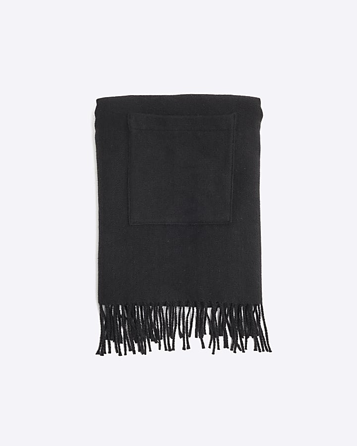 Black Pocket Scarf