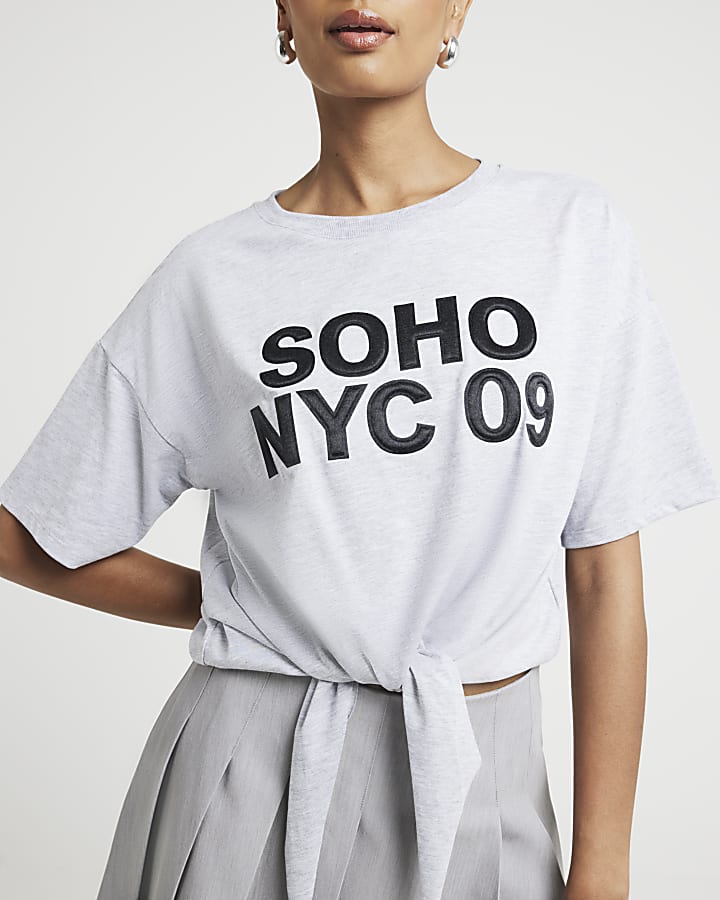 Grey graphic Soho NYC t-shirt