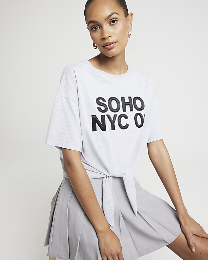 Grey graphic Soho NYC t-shirt