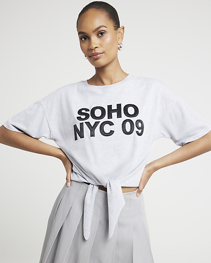 Grey graphic Soho NYC t-shirt