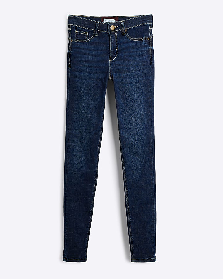 Blue mid rise molly sculpted jeans