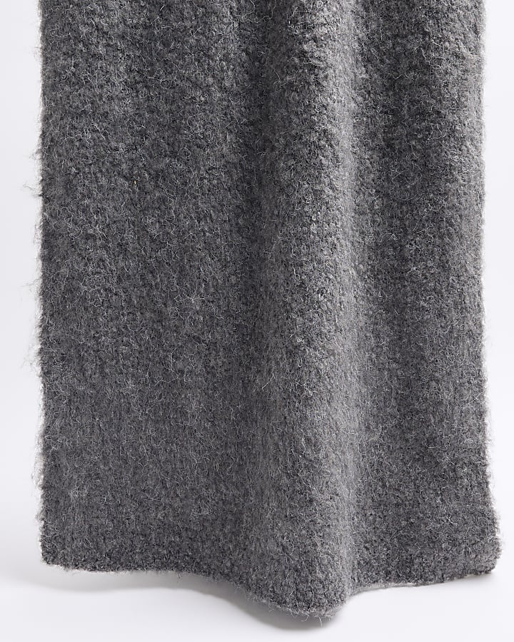 Grey Fluffy Brushed Scarf