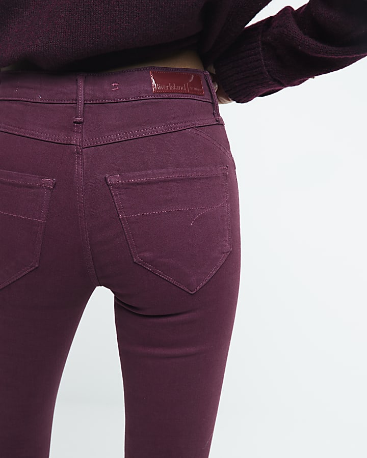 Red Mid Rise Molly Skinny Jeans