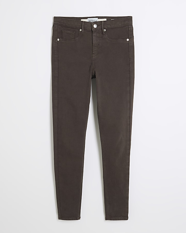 Brown  mid rise molly sculpted jeans