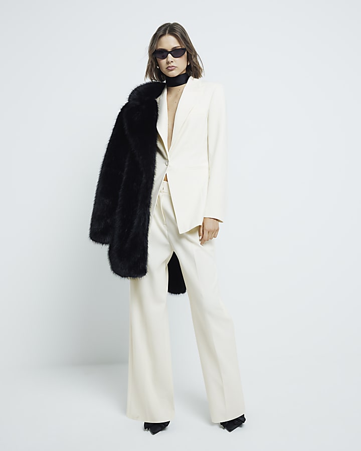 Cream Tuxedo Blazer