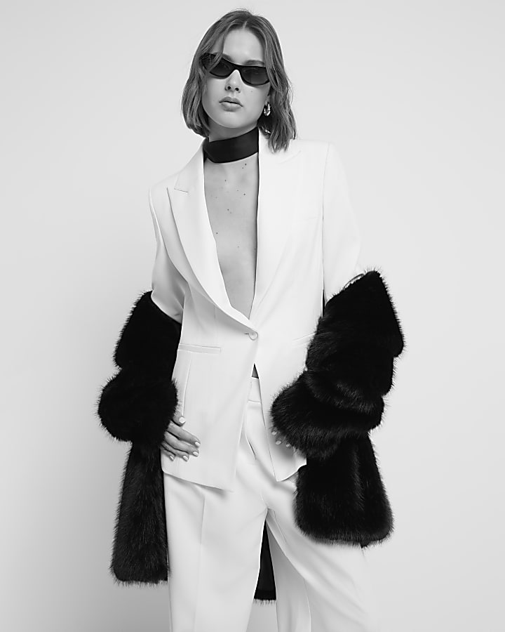 Cream Tuxedo Blazer