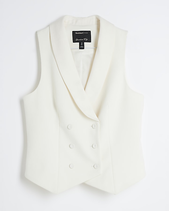 Cream Button Front Waistcoat