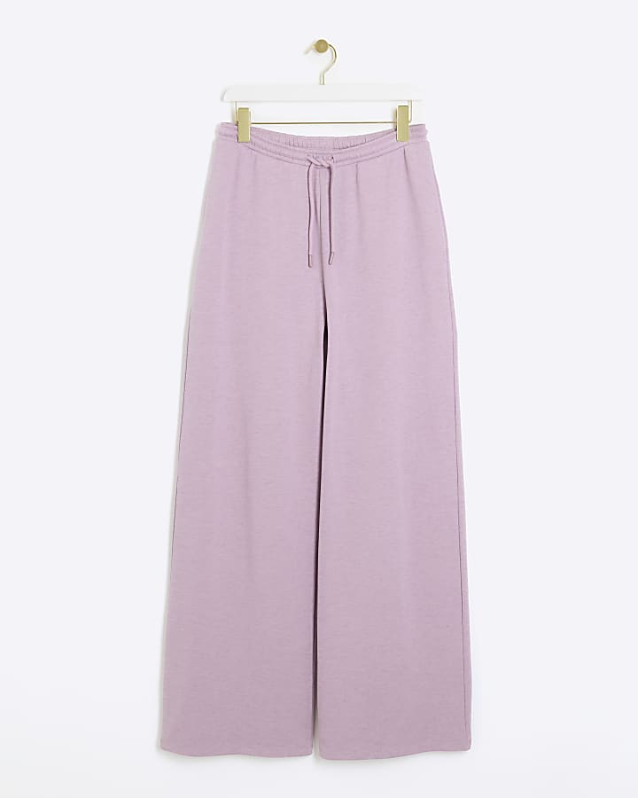 Pink drawstring wide leg joggers