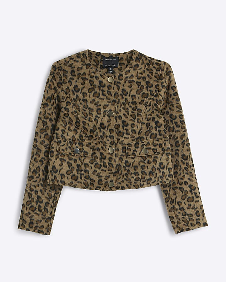 Brown leopard print trophy jacket