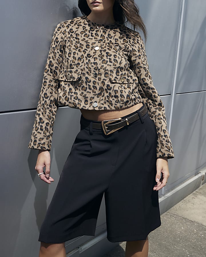 River island leopard jacket online