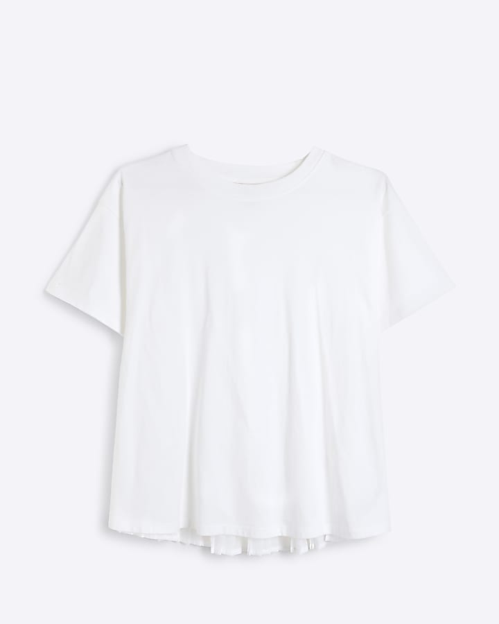 White pleated back t-shirt