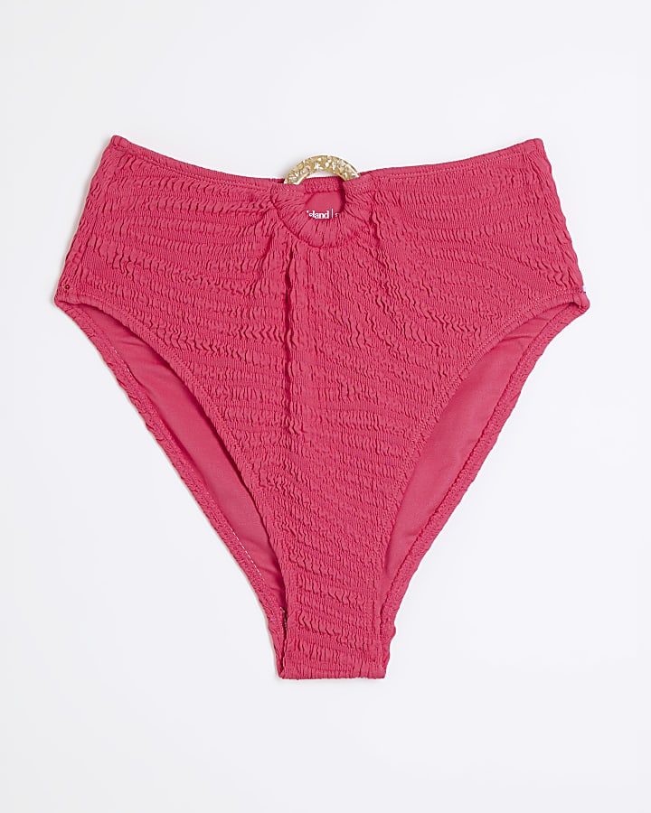 Pink High Waisted Bikini Bottoms