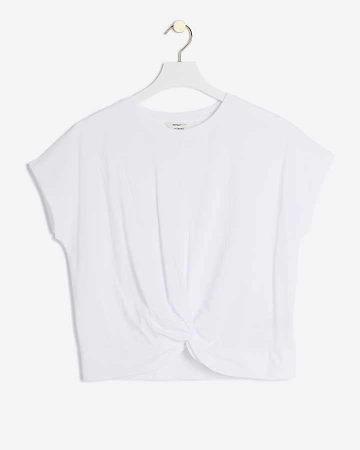 White twist front t-shirt