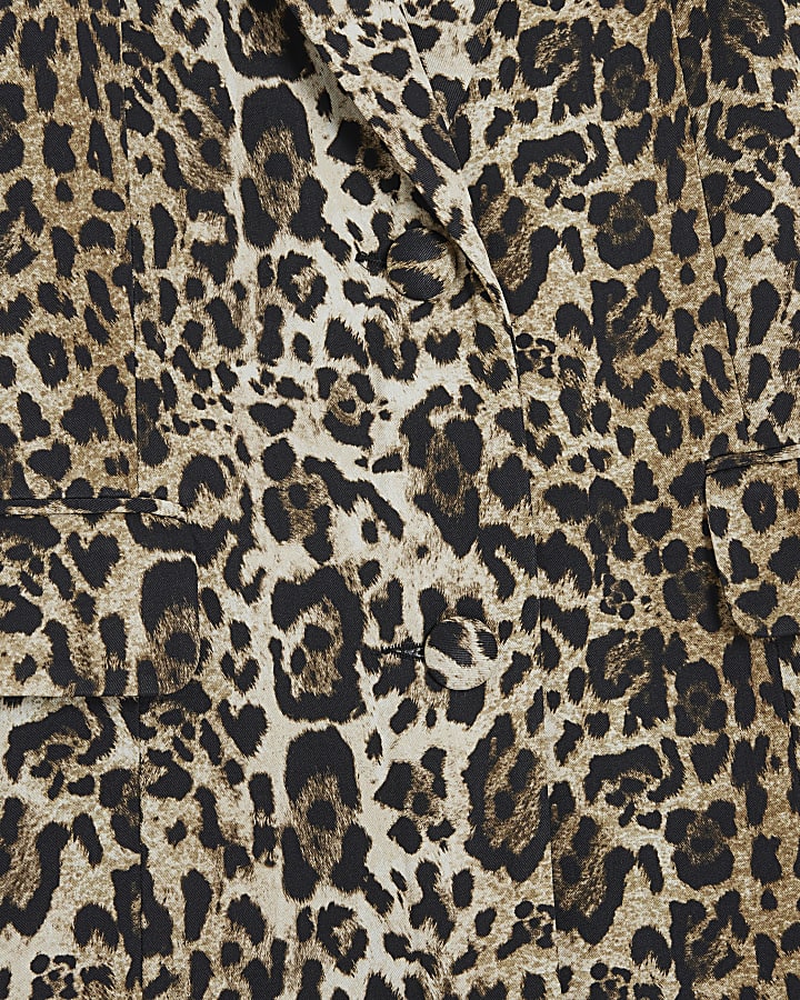 Brown leopard print blazer