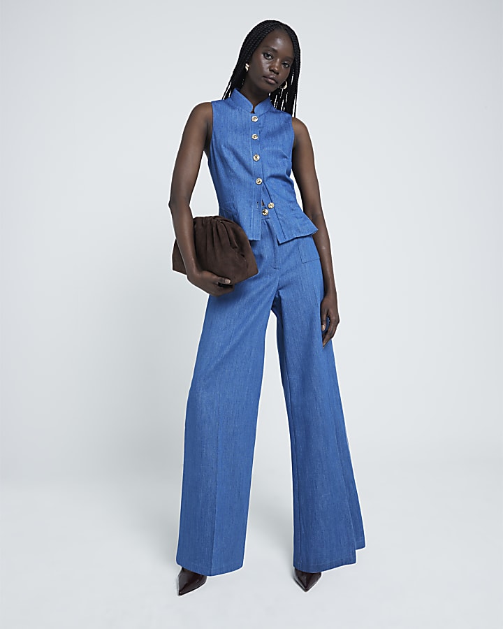 Blue Denim button up waistcoat